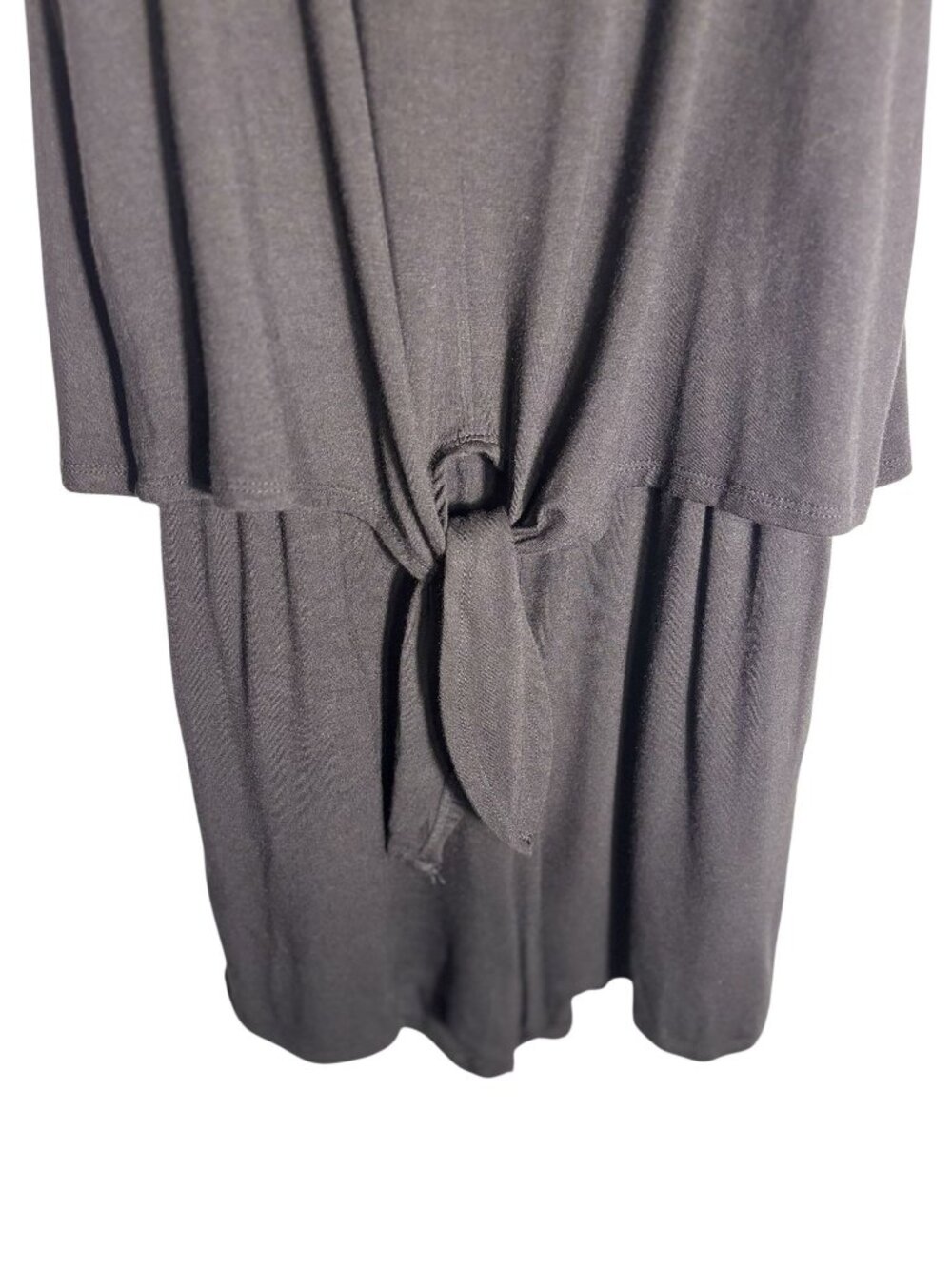 Allison Joy Evereve Black Sleeveless Tie-Front Romper With Pockets Keyhole Back - Picture 5 of 13